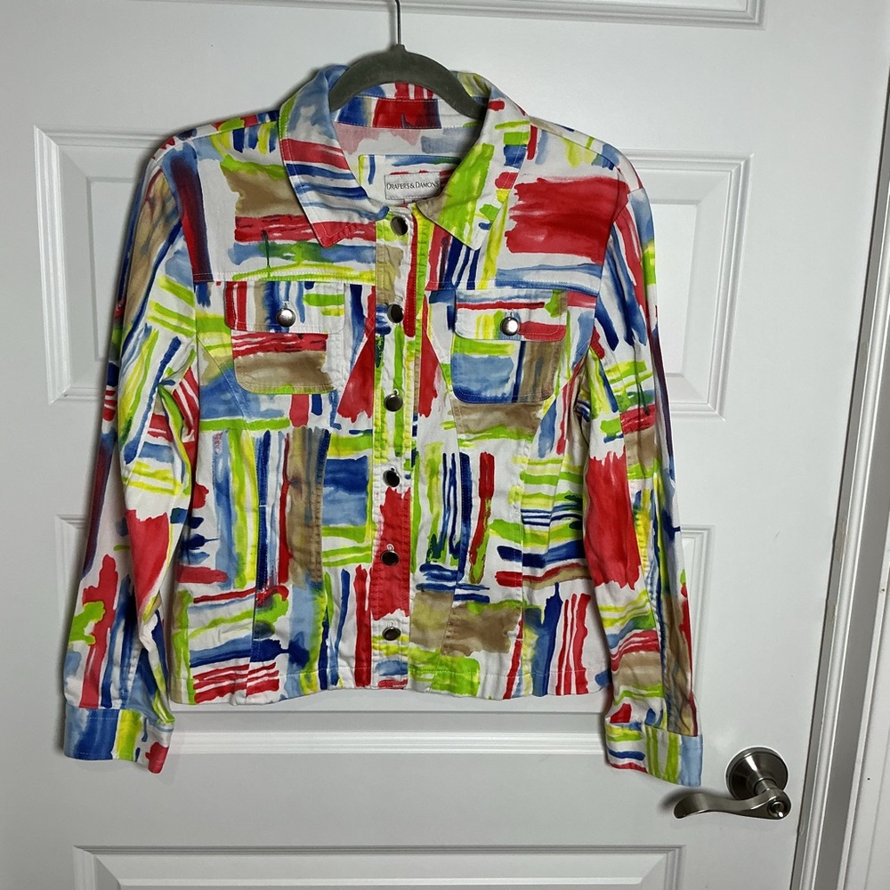 Draper’s & Damons Multicolor Abstract Jacket Size Medium